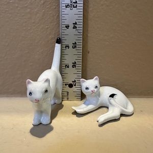 Vintage White Porcelain Cats